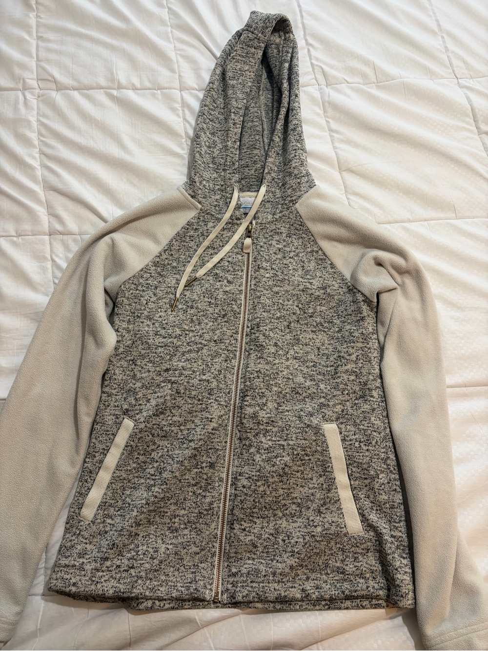 Columbia Light Gray Hooded Zip Jacket - Women
